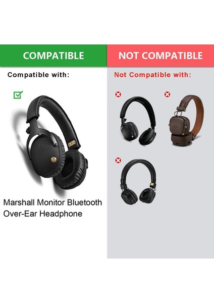 1 Çift Yumuşak Deri Kulak Yastıkları Yedek Kulak Pedleri Minder Örtüsü Marshall Monitör Için Aşırı Kulak Stereo Kulaklıklar (Yurt Dışından)