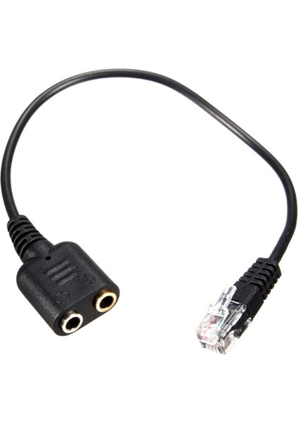 Kulaklık Adaptörü Rj9 Fişi Çift 3,5 mm Ses Soketi Soketi Fiş Rj9 Fiş Adaptörü Dönüştürücü Kablo Telefon Için (Yurt Dışından)