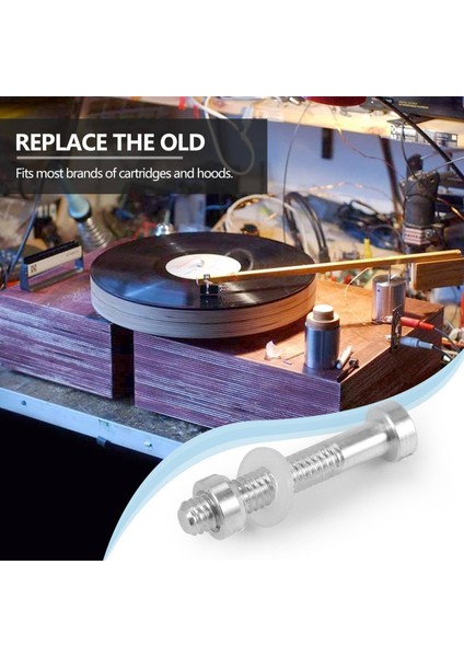 5 Adet M2.5 Vidalar Cıvata Somun Yıkayıcılar Seti Pikap Headshell Kartuş Stylus Montaj Vinil Lp Plak Çalar (Yurt Dışından)