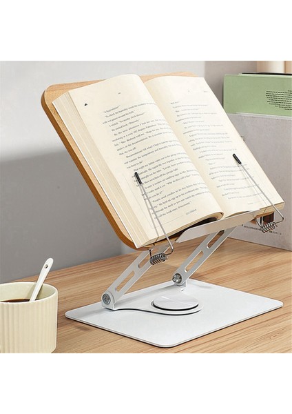 360° Dönen Taban Kitap Standı Okumak Için Tutucu Eller Serbest Katlanabilir Kitap Ekran Standı, Ataşlar ile Ahşap Panel Standı (Yurt Dışından) indirimleri