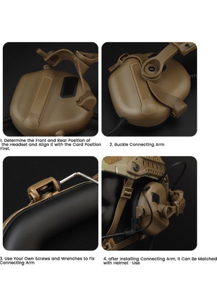 Kulaklık Ray Montaj Braketi 360° Dönebilen Kulaklık Kask Kılavuzu Adaptörü Ops Core Arc ve Team Wendy Rail-B Için Uygundur (Yurt Dışından)