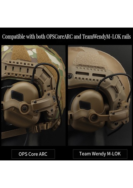 Kulaklık Ray Montaj Braketi 360° Dönebilen Kulaklık Kask Kılavuzu Adaptörü Ops Core Arc ve Team Wendy Rail-B Için Uygundur (Yurt Dışından)
