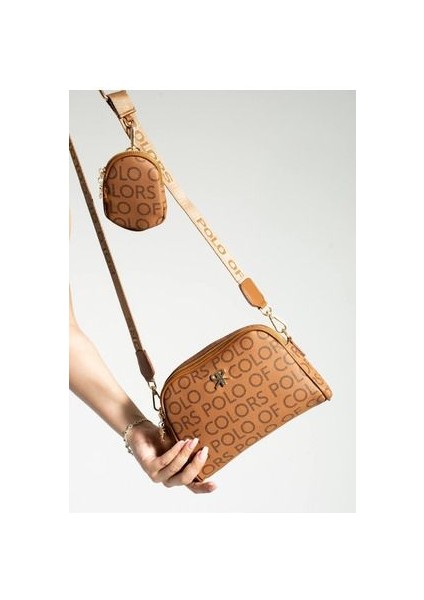 Polo Of Colors Kahverengi Mini Cüzdanlı Omuz Çantası