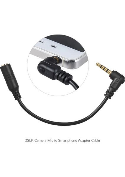 3.5mm 3 Kutuplu Trs Dişi 4 Kutuplu Trrs Erkek 90 Derece Sağ Açılı Mikrofon Adaptör Kablosu Ses Stereo Mikrofon Dönüştürücü (Yurt Dışından)