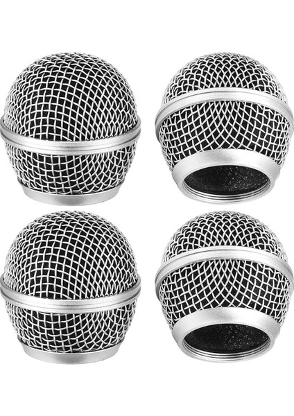 4pcs Mikrofon Izgarasının Değiştirilmesi, SM58 Kablosuz Mikrofon ve Kablolu Mikrofonlar Için Örgü Mikrofon Izgarası Kafası, Gümüş (Yurt Dışından)