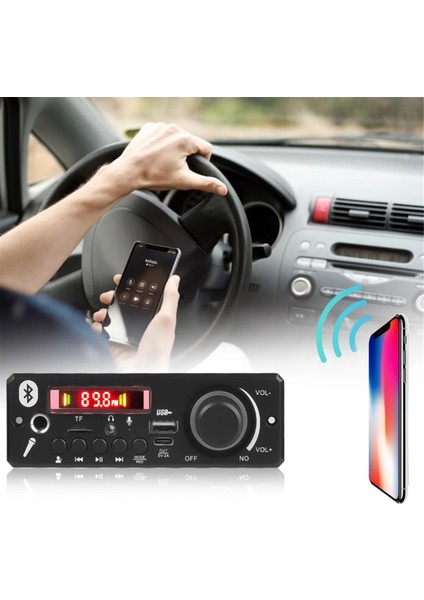 160W Amplifikatör Bluetooth 5.0 Dıy Mp3 Dekoder Kartı Ses Çalar 12V Mp3 Çalar Araba Fm Radyo Modülü Tf USB Mikrofon Kayıt (A) (Yurt Dışından)