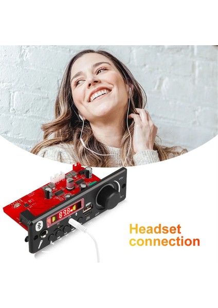 160W Amplifikatör Bluetooth 5.0 Dıy Mp3 Dekoder Kartı Ses Çalar 12V Mp3 Çalar Araba Fm Radyo Modülü Tf USB Mikrofon Kayıt (A) (Yurt Dışından)