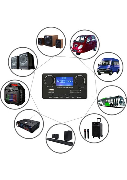 Bluetooth 5.0 Mp3 Dekoder Kurulu Desteği Handsfree Kayıt Fm Dc 12 V Mp3 Wma Wav Ape Flac Ses Çalar Araba Için (Yurt Dışından)
