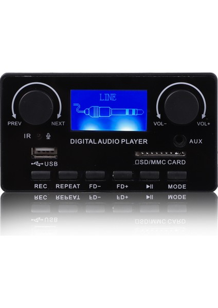 Bluetooth 5.0 Mp3 Dekoder Kurulu Desteği Handsfree Kayıt Fm Dc 12 V Mp3 Wma Wav Ape Flac Ses Çalar Araba Için (Yurt Dışından)