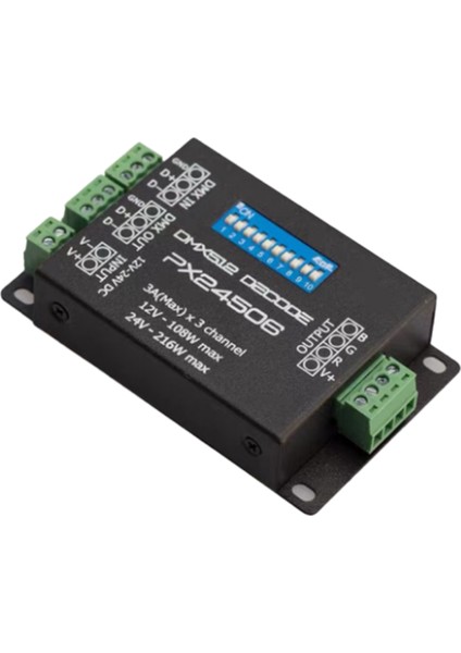 PX24506 LED Kontrol Cihazı LED Dekoder Dmx 512 Dekoder Sürücüsü 9A Dmx 512 Amplifikatör 12V 24V Rgb LED Şerit Işıkları (Yurt Dışından)