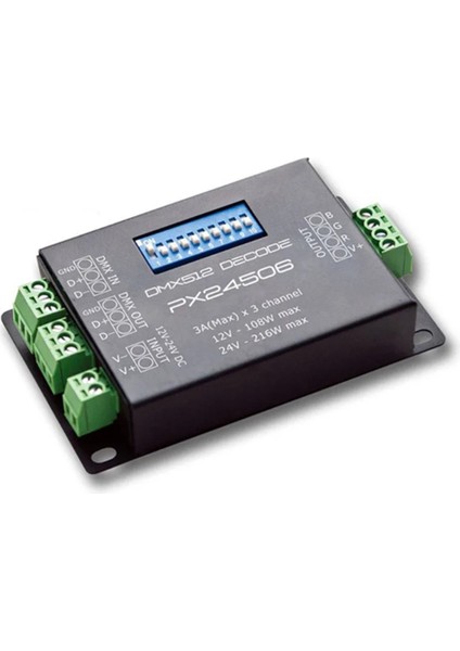 PX24506 LED Kontrol Cihazı LED Dekoder Dmx 512 Dekoder Sürücüsü 9A Dmx 512 Amplifikatör 12V 24V Rgb LED Şerit Işıkları (Yurt Dışından)