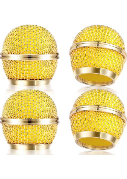 4pcs Mikrofon Izgarasının Değiştirilmesi, SM58 Kablosuz Mikrofon ve Kablolu Mikrofonlar Için Örgü Mikrofon Izgarası Kafası, Altın (Yurt Dışından)