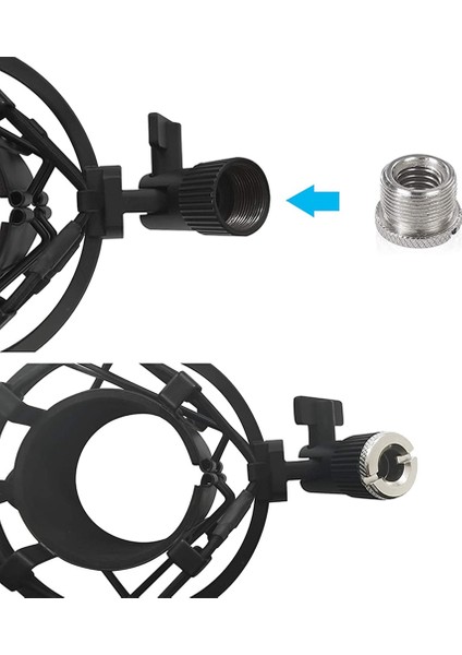 6 Adet 5/8 Inç Erkek 3/8 Inç Kadın Mikrofon Dönüştürücü Dişli Vida Adaptörü Tırtıllı Mikrofon Standları Için Montajlar (Yurt Dışından)
