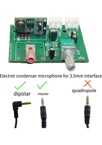 Dinamik Mikrofon Kapasitör Amplifikatör Ön Amplifikatör Mikrofon Alıcısı Küçük Sinyal Amplifikasyon Devre Modülü 6.5mm Arayüz (Yurt Dışından)