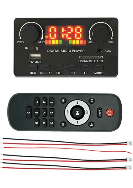 Mp3 Wma Dekoder Kartı Kablosuz Bluetooth 5.0 7V-25V Dekoder Araba Mp3 Çalar USB Kayıt Modülü Fm Aux Radyo Hoparlör Için (Yurt Dışından)