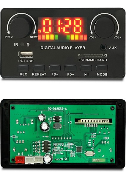 Mp3 Wma Dekoder Kartı Kablosuz Bluetooth 5.0 7V-25V Dekoder Araba Mp3 Çalar USB Kayıt Modülü Fm Aux Radyo Hoparlör Için (Yurt Dışından)