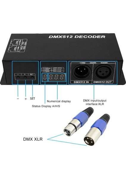 Güçlü Dmx LED Denetleyici LED Dmx 512 Dekoder Dimmer Sürücüsü LED Rgb Şerit Veya Işıklar Için DC12V-24V (3 Kanal) (Yurt Dışından)