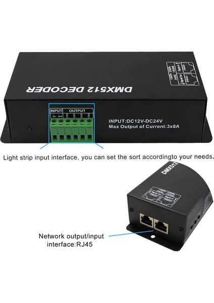 Güçlü Dmx LED Denetleyici LED Dmx 512 Dekoder Dimmer Sürücüsü LED Rgb Şerit Veya Işıklar Için DC12V-24V (3 Kanal) (Yurt Dışından)
