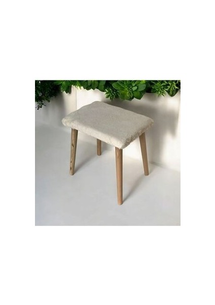 Gürgen Ahşap Retro Ayak Dekoratif Krem Pelüş Puf Tabure Bench Koltuk Sandalye fiyatları
