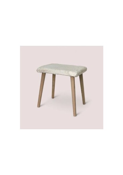 Gürgen Ahşap Retro Ayak Dekoratif Krem Pelüş Puf Tabure Bench Koltuk Sandalye indirimleri