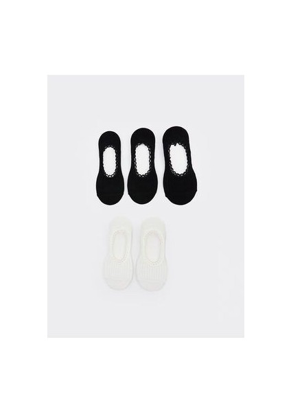 Lcwk Kadın Düz Babet Çorap 5'li Paket