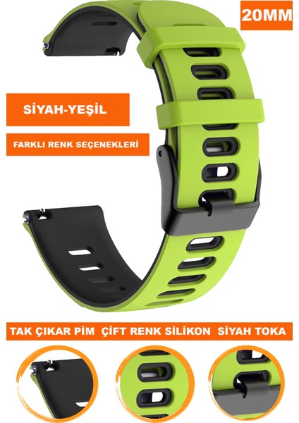 Samsung Galaxy Watch 3 41MM Kasa Uyumlu 20MM Silikon Saat Kordonu Kayışı A5620MM