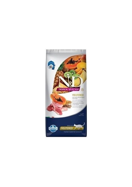 Nd Tropical Selection Kısır Kedi 10KG Kuzu Etli Tropikal Meyveli Kısırlaştırılmış Kedi Maması