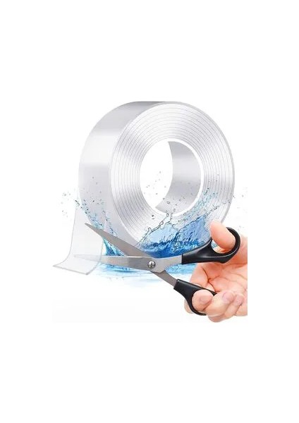 Çift Taraflı Ultra Güçlü Yapışkan Şeffaf Bant Nano Özellikli 3 Metre Iz Bırakmaz Yapıştırıcı
