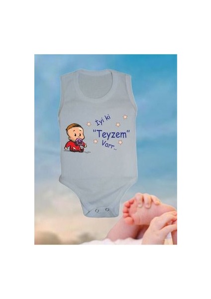 Ribana Aile Seri Teyze Yazılı Baskılı Erkek Bebek Body & Zıbın Atlet Çıtçıtlı