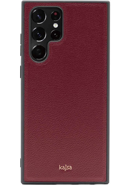 Samsung Galaxy S22 Ultra Kılıf Kajsa Luxe Collection Hakiki Deri Kapak