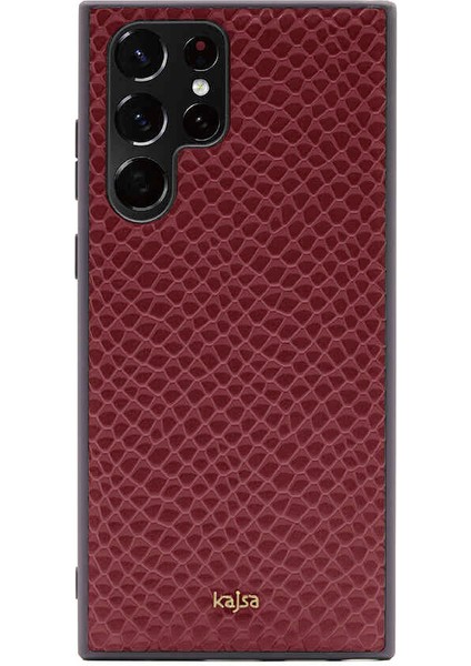 Samsung Galaxy S22 Ultra Kılıf Kajsa Pearl Pattern Hakiki Deri Kapak