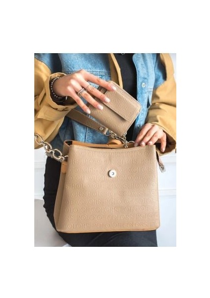 Polo Of Colors Sütlü Kahve Omuz Çantası ve Cüzdan Kombin fiyatları