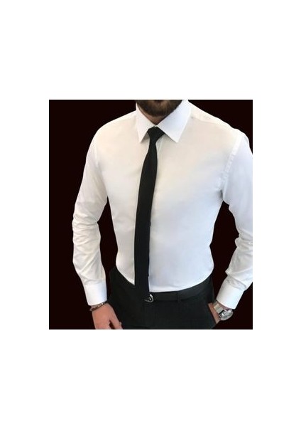 By Joseph Slim Fit Uzun Kollu Kolay Ütülenebilen Likralı Pamuk Saten Gömlek