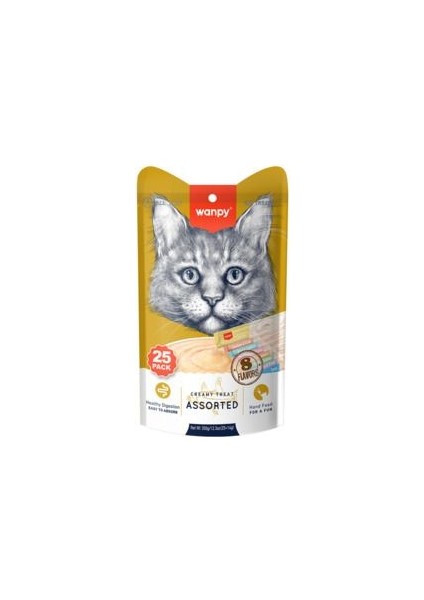 Petlovebutik Wanpy Karışık 8 Lezzetli Krema Kedi Ödülü 15 Adet*14 gr