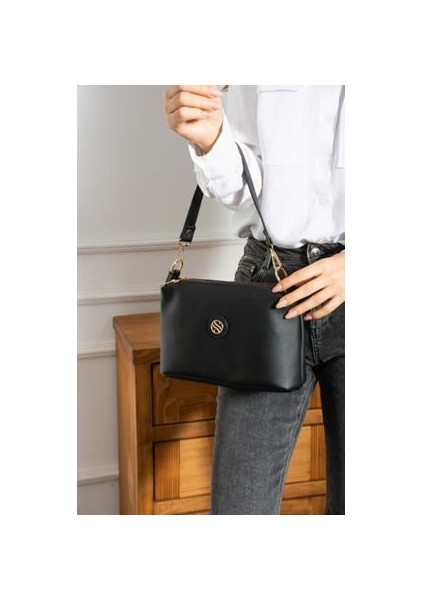 Sanmorris Siyah Çok Bölmeli El ve Omuz Çantası modelleri