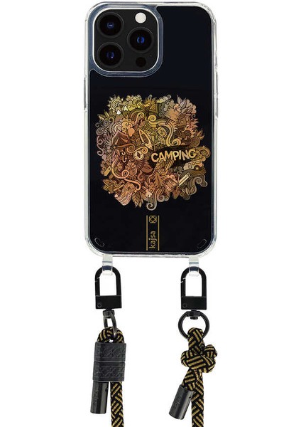 iPhone 14 Plus Kılıf Missy And Match Şeffaf Desenli İp Askılı Kapak