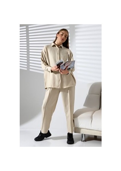Yarım Oversize Alt-Üst Kadın Takımı