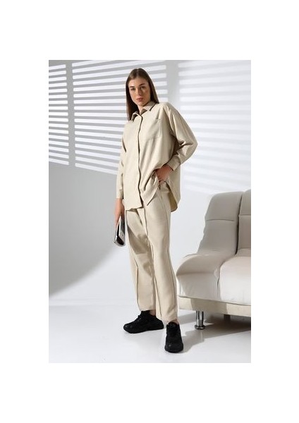 Yarım Oversize Alt-Üst Kadın Takımı