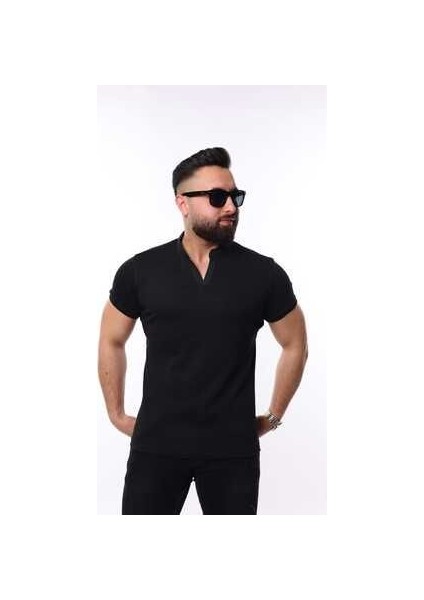 Slim-Fit Hakim Yaka Erkek T-Shirt