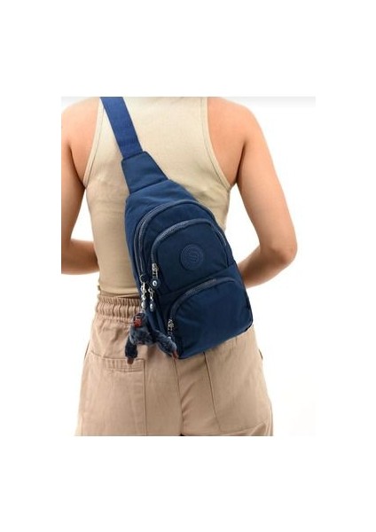 Sanmorris Krinkır Kumaştan Unisex Vücut ve Omuz Çantası