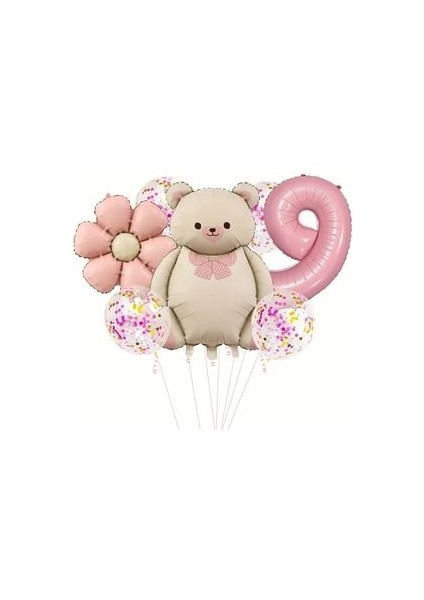 Ayı Folyo Balon Doğum Günü Süsü Pembe