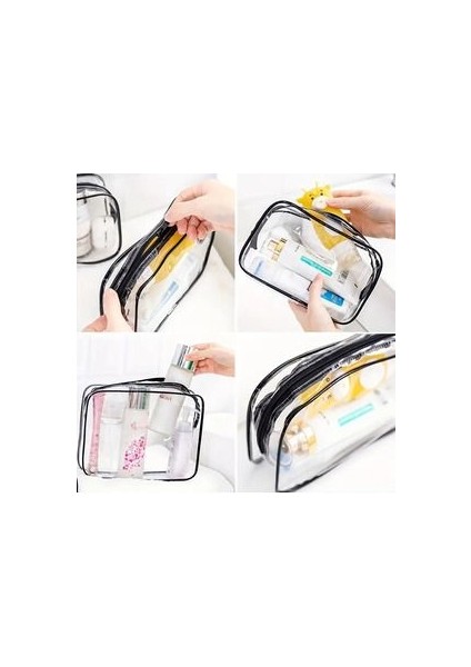 3 Lü Makyaj Çantası Kişisel Bakım Düzenleyici Su Geçirmez Çanta modelleri