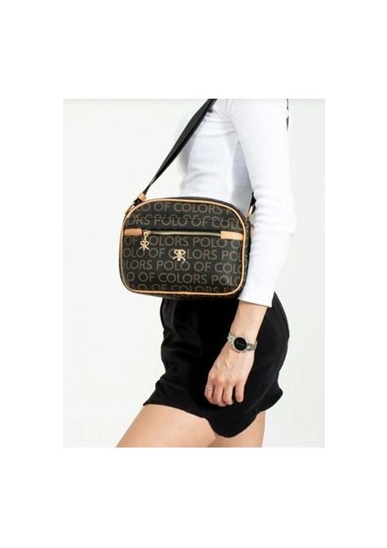 Polo Of Colors Siyah Camel Çapraz Kullanımı Uygun Çanta