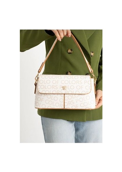 Polo Of Colors Beyaz Camel Çapraz Kullanıma Uygun El ve Omuz Çantası Ölçüler 17*28 modelleri