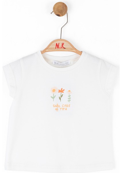 Kısa Kollu Pamuklu Çiçek Desenli Baskılı Yazlık Rahat Günlük Şık Yuvarlak Yaka Kız Çocuk T-Shirt modelleri