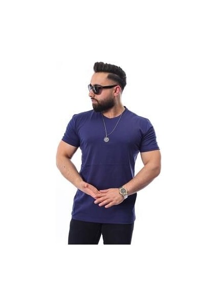 Bisiklet Yaka Düz Erkek T-Shirt
