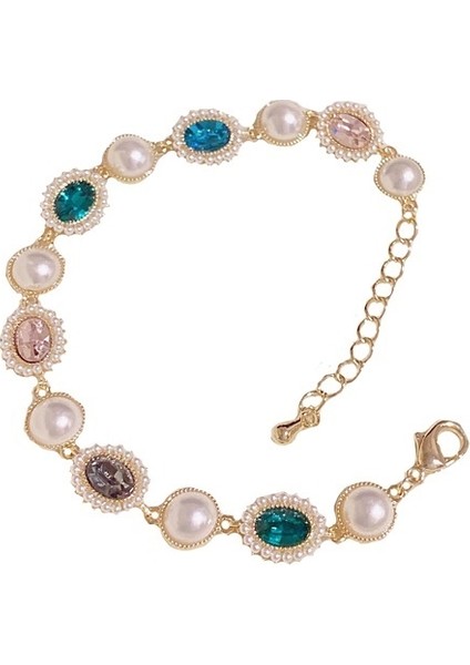 Yeni Retro Renk Inci Basit Stil Zarif Bilezik Estetik Stil Şifa Moda Rahat Bilezik (Yurt Dışından)