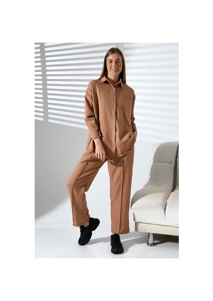 Yarım Oversize Alt-Üst Kadın Takımı