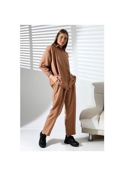 Yarım Oversize Alt-Üst Kadın Takımı