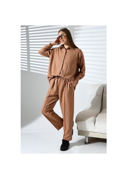 Yarım Oversize Alt-Üst Kadın Takımı